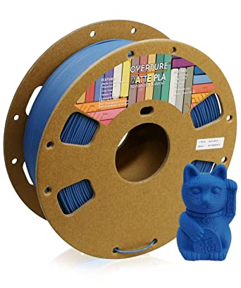 OVERTURE Matte PLA Filament 1.75mm, 1kg Filament (2.2lbs), Cardboard Spool, Dimensional Accuracy  /- 0.03 mm, Fit Most FDM Printer (Matte Jeans Blue)