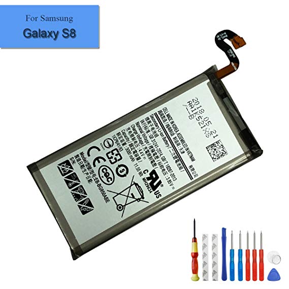 New Replacement Battery Compatible with Samsung Galaxy S8 EB-BG950ABE 3000mAh 3.8V Internal Battery   Tools
