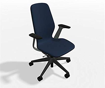 Steelcase SILQ Office Desk Chair Merle Dark Frame Cogent Connect Blueprint Fabric 5S93 with Hubless Casters Wheels