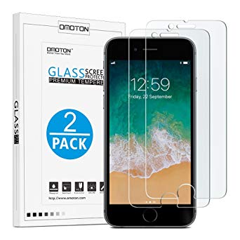 OMOTON SmoothArmor 9H Hardness HD Tempered Glass Screen Protector for Apple iPhone 8 Plus/iPhone 7 Plus, 2 Pack