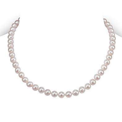 PAVOI Handpicked Freshwater Cultured Pearl Necklace Strand - High Luster White