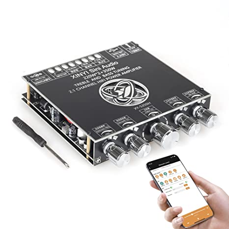 XY-S350H 220W*2 350W 2.1 Bluetooth Power Amplifier Board Support Custom Bluetooth Name, 18V-36V Bluetooth Speaker Audio Amplifier Module (XY-S350H)