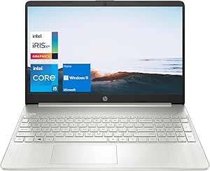 HP 15 Notebook Laptop, 15.6" FHD Display, Intel Core i5-1135G7, 32GB DDR4 RAM, 512GB PCIe NVMe SSD, Webcam, Wi-Fi, Bluetooth, Windows 11 Home, Silver