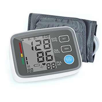 Digital Blood Pressure Monitor Arm Automatic Blood Pressure Cuff Machine with One Size Fits All Cuff, Easy to Read and Calculation Accuracy - FDA Approved