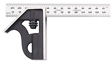 Starrett 10MH-150 Cast Iron Square Head Student Combination Square, 150 mm Size