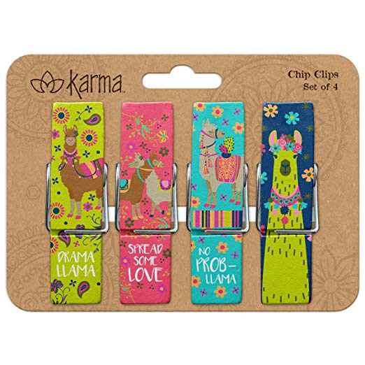 Karma Gifts Chip Clips, Llama