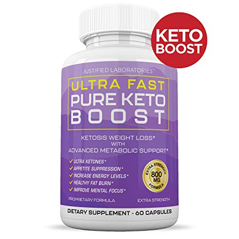 Ultra Fast Pure Keto Boost Pills Burn Shred Advanced BHB Ketogenic Diet Supplement Exogenous Ketones Ketosis Men Women 60 Capsules 1 Bottle
