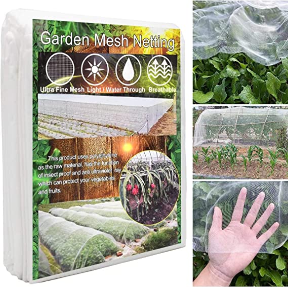 Garden Netting，Insect Prevention Net Plant Covers Garden Mesh Netting for Protect Vegetable Plants Fruits Flowers Crops (8 * 33FT)