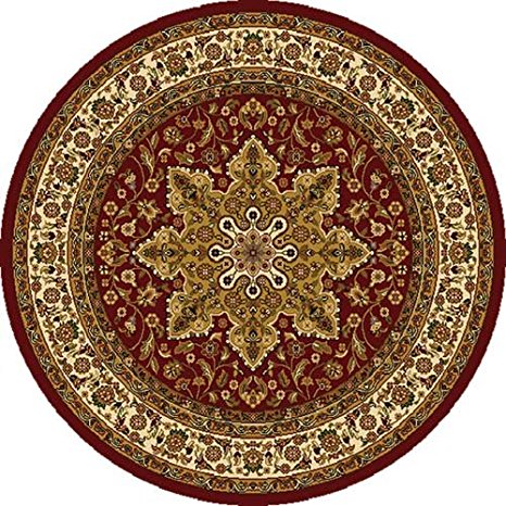 Home Dynamix Royalty Ursa 5'2" Round  Area Rug in Red