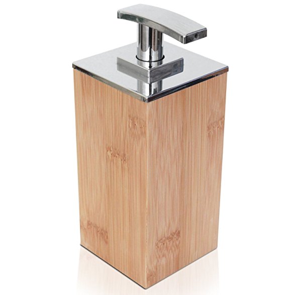 Deluxe Bamboo Soap and Lotion Pump Dispenser