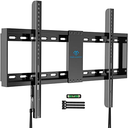 PERLESMITH Fixed TV Wall Mount Bracket Low Profile for 32-82 inch LED, LCD,and OLED Flat Screen TVs - Fits 16”- 24” Wood Studs, Fix TV Mount with VESA 600 x 400mm Holds up to132lbs