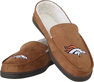 FOCO Men's NFL Football Team Logo Moccasin Slippers