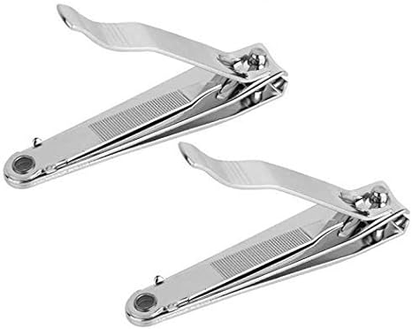 DNHCLL 2PCS Professional Nail Clippers, Stainless Steel Fingernails & Toenails Clippers Nail Cutter and Nail File Grooming Kit for Men and Women