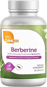 Berberine with Clinically Evaluated Berbevis, Metabolism and Glucos Support Formula, 60 Capsules.