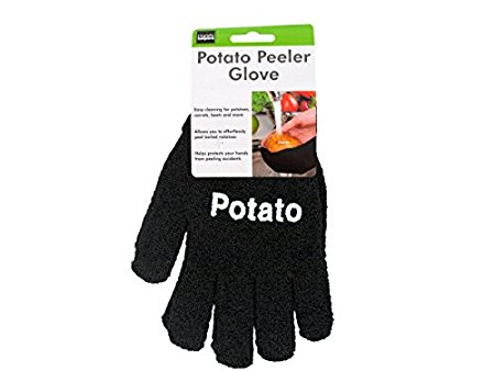 MiNE Gloves Potato Peeler Gloves Stretchy Woven Gloves, Black