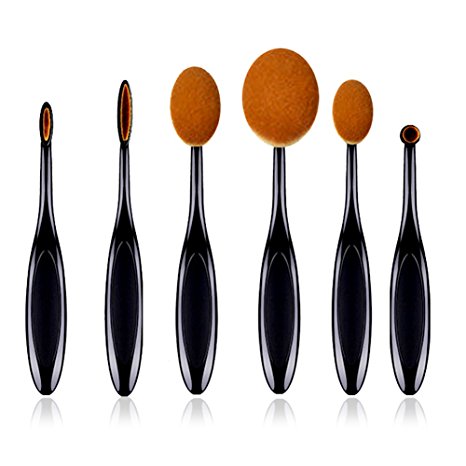 Makeup brushes, Sunmy Makeup Brush Set 6 Pieces Professional Toothbrush Face Foundation Eyebrow Eyeliner Lip Powder Oval Brushes Tool