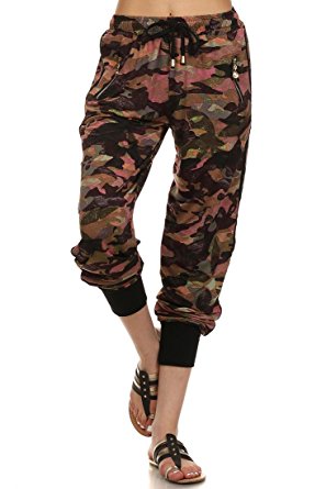 ICONOFLASH Women's Printed Joggers with Elastic Waistband & Pockets