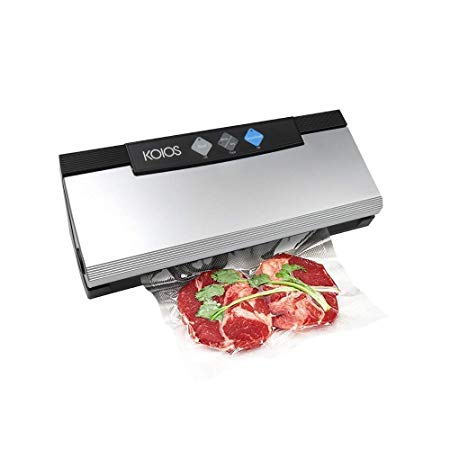 KOIOS VS2233 Vacuum Sealer - 2 IN 1 Automatic Vacuum Sealing for Food Preservation - FRESH UP TO 5x Longer | Up To 30 Consecutive Seals | Built-In Cutter | Vacuum-Seal Bags