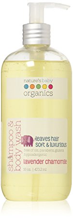 Nature's Baby Organics Shampoo & Body Wash, Lavender Chamomile, 16 oz | Babies, Kids, & Adults! Natural, Moisturizing, Soft, Gentle, Rich, Hypoallergenic | No Chemicals, Parabens, SLS, Glutens