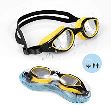 TOPLUS Swim Goggles, Goggles No Leaking Anti Fog UV Protection Swimming Goggles Triathlon for Men Women Youth Kids Child, with Mirrored & Waterproof, UV Protection Clear Lenses