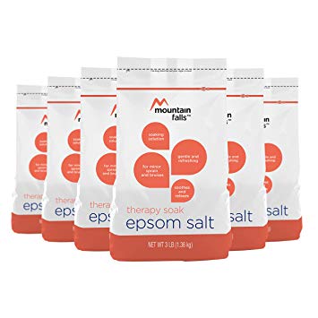 Mountain Falls Epsom Salt Therapy Soak, Rosemary, Peppermint and Spearmint Scented, 3 Pound (Pack of 6)