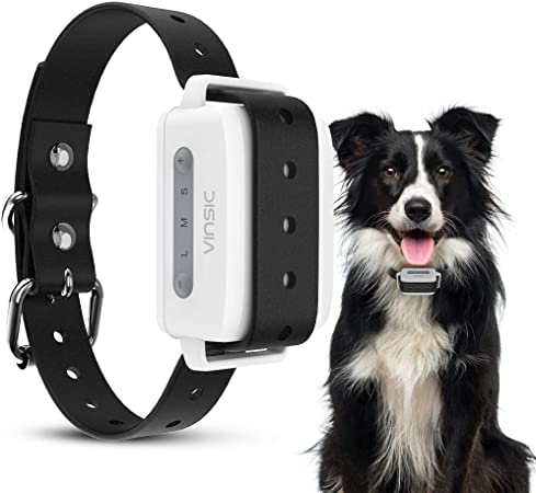 Dog Bark Collar, VINSIC Rechargeable Training Collar, with 2 Vibration and Beep Modes Adjustable, Humane No Shock Barking Collar for Small, Medium, Large Dog