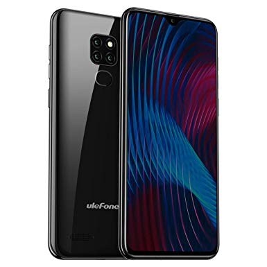 4G Dual SIM Mobile Phone, Ulefone Note 7P (2019) 32GB   3GB Smartphone Unlocked, Android 9.0, 6.1 Inch Waterdrop Display, Triple Camera, OTG, GPS, Face   Fingerprint Recognition, Black