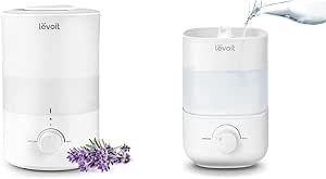 Levoit Humidifiers with 3L and 2.5L Tanks, Top Fill, 25 Hours Runtime, Essential Oil Diffuser