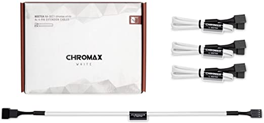 Noctua NA-SEC1 chromax.White, 3-Pin/4-Pin Extension Cables (30cm, White)