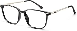 Cyxus Blue Light Blocking Glasses Men Women Computer Gaming Glasses Rectangle TR90 frame Anti Eyestrain UV400 Black White