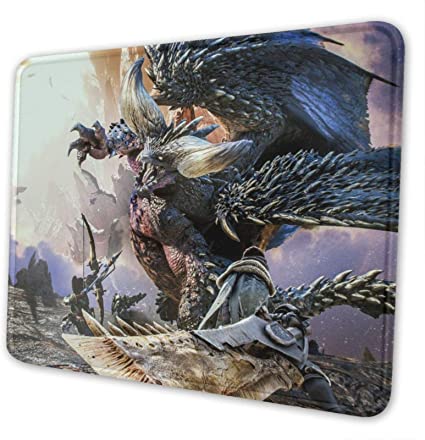 Monster Hunter Mouse Pad with Stitched Edge Premium-Textured Mouse Mat Non-Slip Rubber Base Rectangle Gaming Mousepad for Laptop Computer Office & Home (10 X 12 X 0.12 in)
