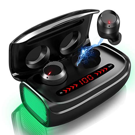 Wireless Headphones Bluetooth Earphones 170H Playtime TWS Bluetooth 5.0 Earbuds with Aptx CVC8.0 Noise Cancelling IPX5 Waterproof LED Power Display in-Ear Stereo Earphones with 3000mAh Charging Case