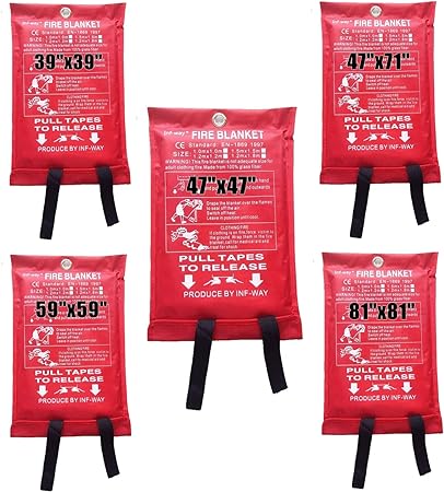 Fire Blanket for Home, Fiberglass Fire Suppression Blanket for Kitchen, Flame Retardant Protection and Heat Insulation Emergency Fireproof Safety Blanket for People