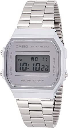 Casio A168WEM-7 Men's Youth Collection Mirror Dial Alarm Chronograph Illuminator Digital Watch