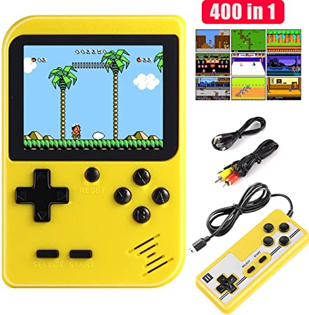 Diswoe Handheld Game Console, Portable Retro Game Player With 400 Classical FC Games 2.8-Inch Color Screen Handheld Gameboy Support TV Two Players 800mAh Rechargeable Battery Gift for Kids and Adult
