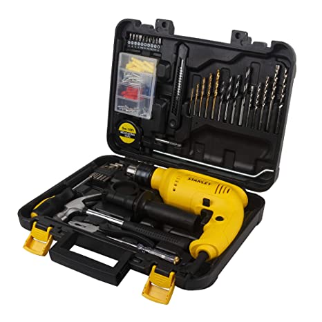 STANLEY SDH600KP-IN 600W 13mm Hammer Drill Machine and Hand Tools Kit for Home, DIY and Professional use (120-Pieces)