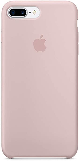 Silicone Phone Case iPhone 8 Plus(5.5 Inch), Pink Sand Liquid Silicone Gel Rubber Case Soft Microfiber Cloth Lining Cushion