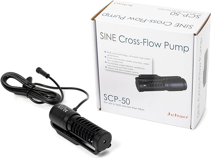 Jebao SCP-50 Sine Cross Flow Pump Wave Maker with Controller for Neno Reef Tank, 396-1320gph