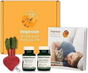 Standard Process Kitten Kit - Overall Health Kit for Feline Whole-Body Support - Feline Immune System Support Supplements - Wellness Supplements to Support Kitten Health & Growth - Includes Catnip Toy