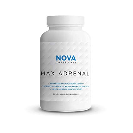 NOVA Three Labs | Max Adrenal 2.0 | Enhance Energy, Optimize Hormones, Increase Mental Focus, and Improve Well-Being | 30 Servings