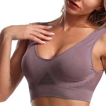 Summer New Bras for Women 2024, Breathable Cool Liftup Air Bra Plus Size Padded No Underwire Full Support Sports Comfy Bras