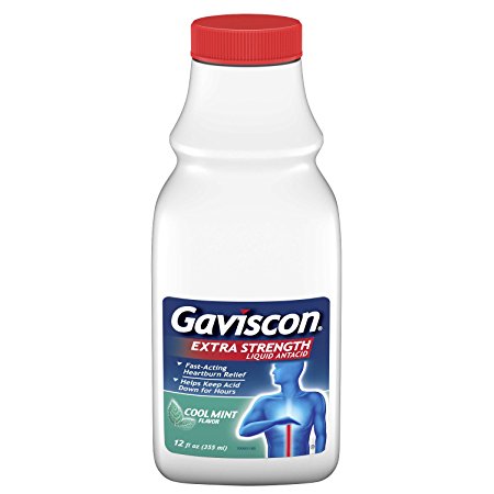 Gaviscon Extra Strength Cool Mint Liquid Antacid for Fast-Acting Heartburn Relief, 12 ounce