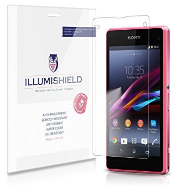 iLLumiShield – Sony Xperia Z1 Compact Screen Protector Japanese Ultra Clear HD Film with Anti-Bubble and Anti-Fingerprint – High Quality (Invisible) LCD Shield – Lifetime Replacement Warranty – [3-Pack] OEM / Retail Packaging