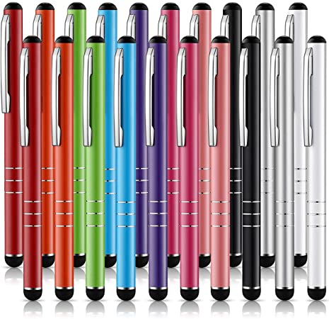 20 Pieces Stylus Pens for Touch Screens, Capacitive Stylus Compatible with iPad, iPhone, Samsung, Tablet, Chromebook, 10 Colors