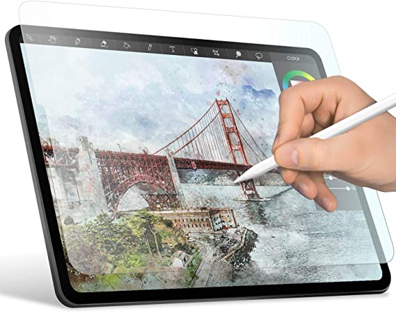 ELECOM Paper-Feel Screen Protector Compatible with iPad Pro 11 inch (2018,2020) / Drawing, Anti Glare, Scratch Resistant/Smooth Type, TB-A18MFLAPLL-W