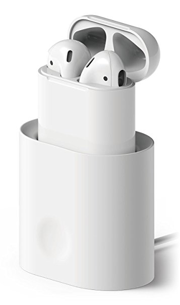 elago AirPods Stand [White] - [Charging Station][Long-Lasting][Cable Management] - for AirPods Case