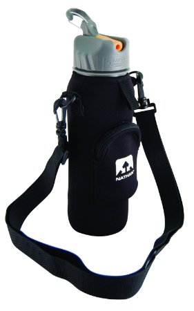 Nathan 4010NB Neoprene Sling Water Bottle Carrier with Adjustable Strap and Zippered Pocket for Keys and Small Items