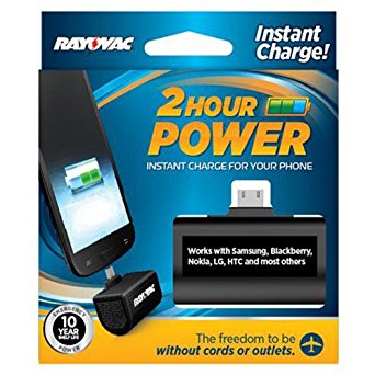 Rayovac 2 Hour Power Micro USB Emergency Charger with Battery Included (PS72-BT6)