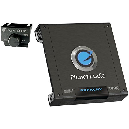 Planet Audio AC1000.2 ANARCHY 1000-Watt Full Range Class A/B 2 to 8 Ohm Stable 2 Channel Amplifier with Remote Subwoofer Level Control