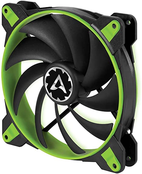 ARCTIC BioniX F140-140 mm Gaming Case Fan with PWM PST Cooling Fan with PST-Port (PWM Sharing Technology) Regulates RPM in sync - Green, Fan Speed: 200-1800 RPM